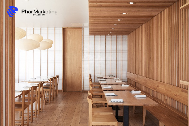 Ngày nay, nhiều nhà hàng hướng đến phong cách thiết kế thanh lịch, tối giản như một thế mạnh để truyền thông, quảng bá